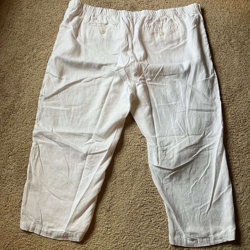 White linen wide leg pants, completely lined - Picture 2 of 3
